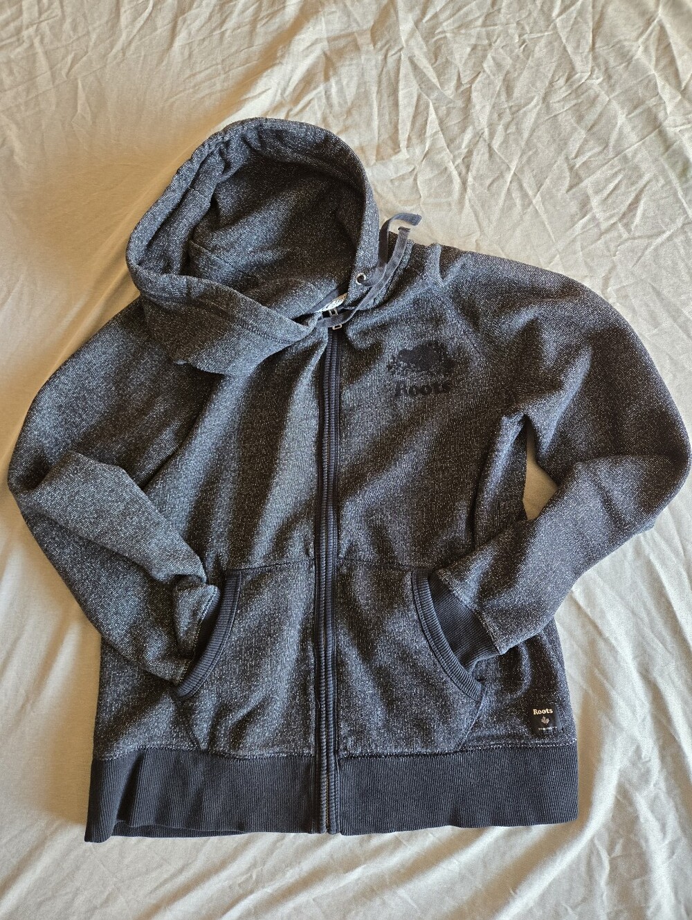 Roots Men’s Dark Gray Heathered Zip Hoodie Jacket